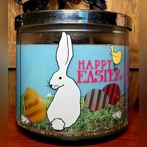 Bath & Body Works 2017 Happy Easter Sugared Candy Bunny Blue Candle Glitter Lid